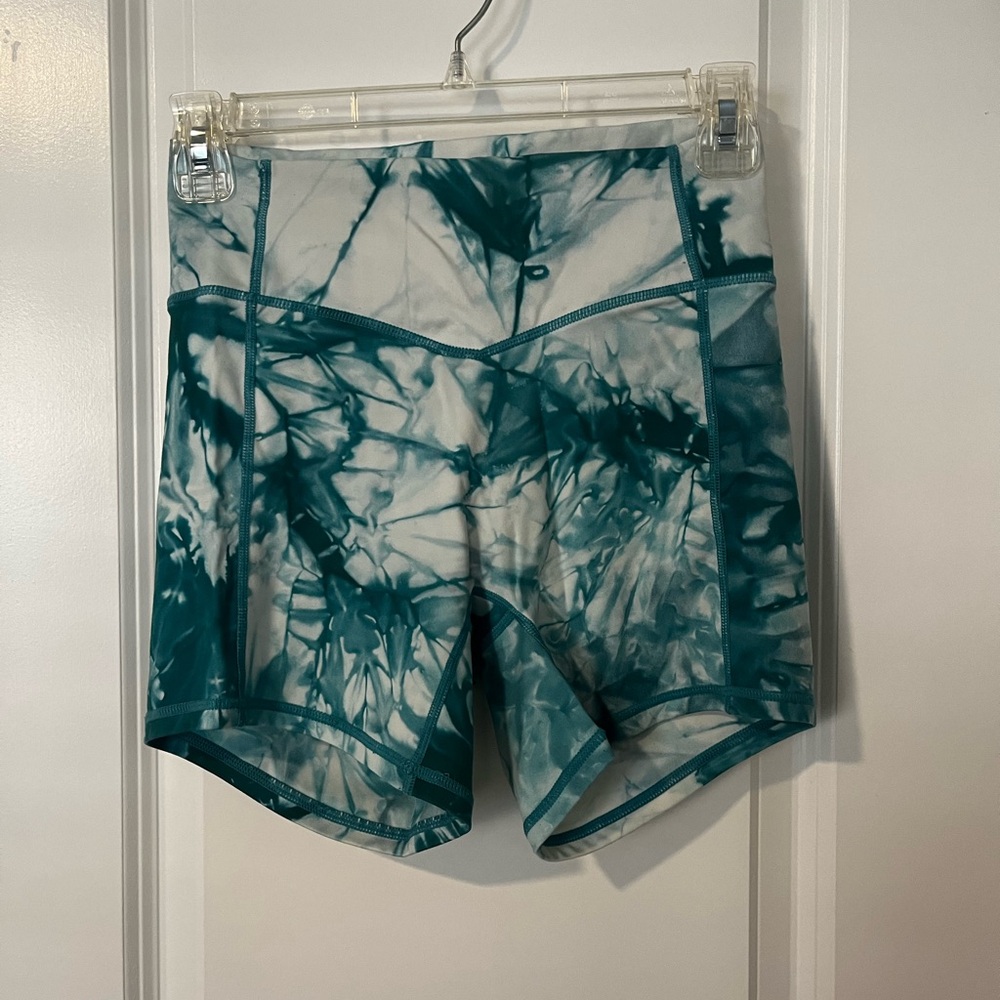 Spandex Shorts, Small, blue and white - Picture 1 of 2
